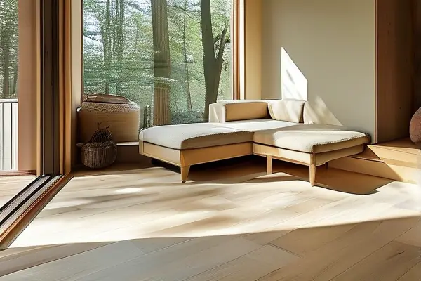 鋪設木地板地的客廳效果圖