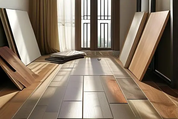 揚州家裝師傅鋪設木地板呢現場工作照