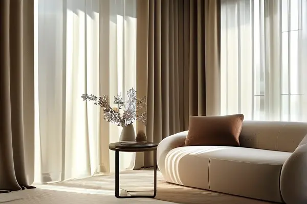 現(xiàn)代家居客廳墻布窗簾搭配效果圖