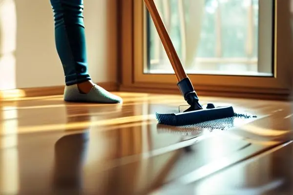 清洗木地板的實(shí)際操作場(chǎng)景