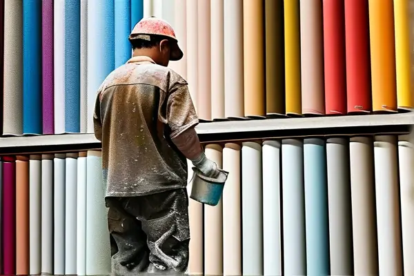 裝修師傅攪拌乳膠漆