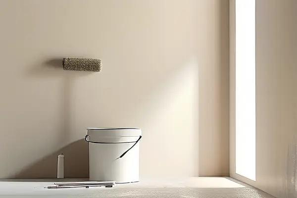 裝修工人刷乳膠漆施工過程