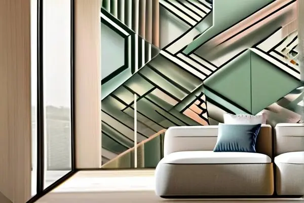 現代客廳網紅壁紙效果圖