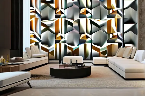 現代風格壁紙背景墻實景效果圖