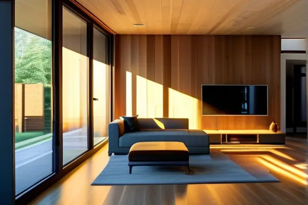 高品質橡木地板在現代客廳中的展示