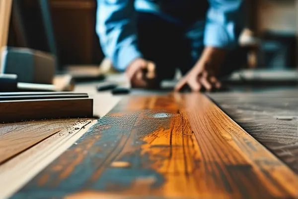 專業(yè)師傅修復合成木地板現(xiàn)場