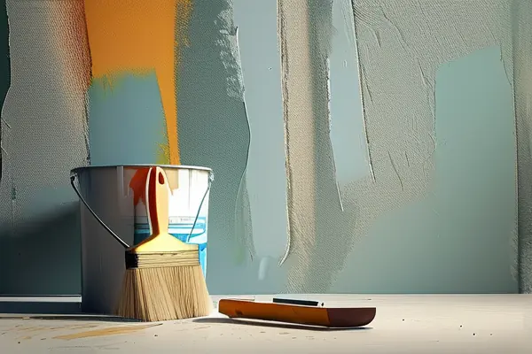 修補乳膠漆的裝修工人