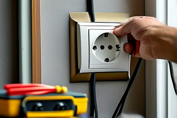 專業電工安裝帶開關插座現場實拍圖