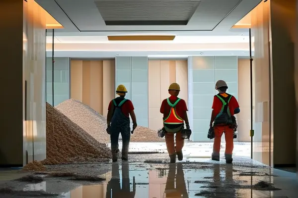 酒店裝修拆除施工現場