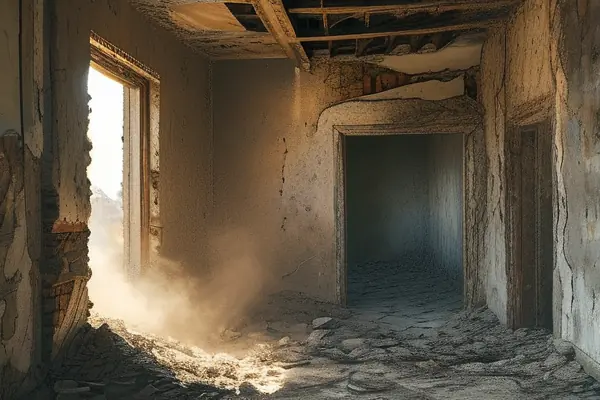 專業施工隊進行老房拆除作業現場