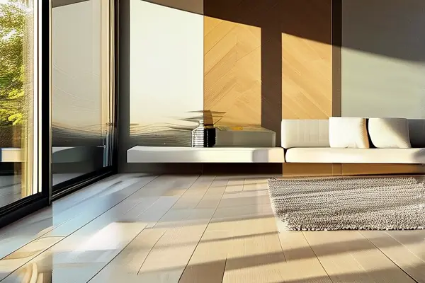 復(fù)合強(qiáng)化地板在現(xiàn)代客廳中的實(shí)際鋪設(shè)效果展示