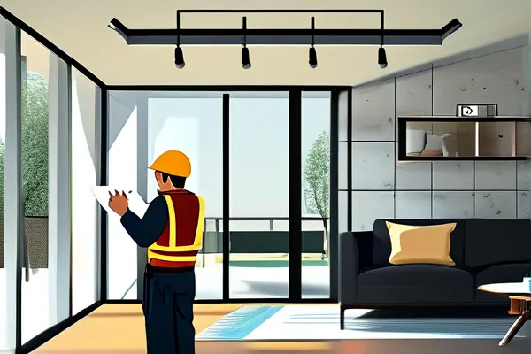 裝修驗收團隊正在檢查墻面與電路