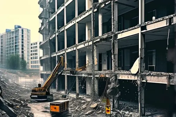辦公樓拆除施工現(xiàn)場