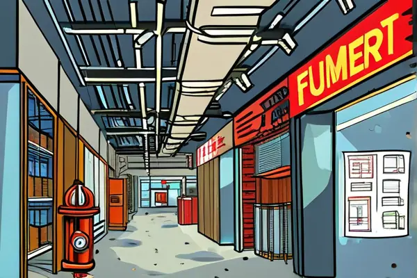 商場裝修電工鋪設防火電線施工場景
