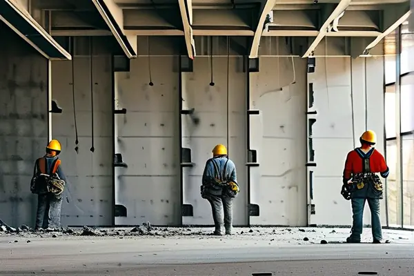 專業拆除團隊進行室內墻體拆除