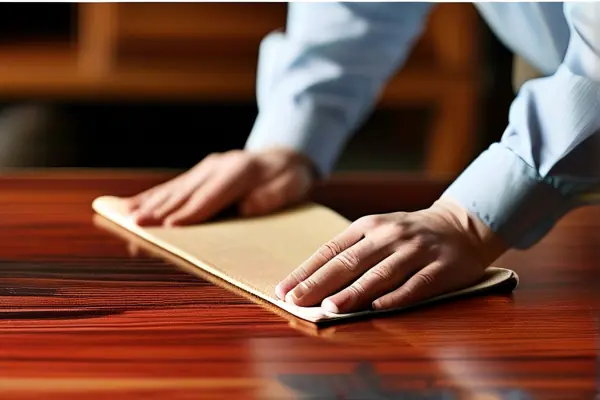 專(zhuān)業(yè)人員正在保養(yǎng)紅木家具