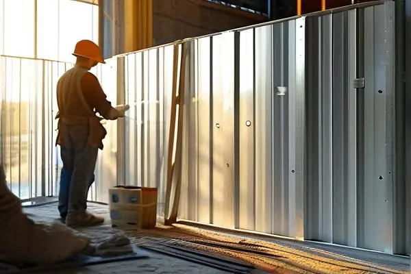 輕鋼龍骨隔墻施工現(xiàn)場(chǎng)實(shí)拍圖