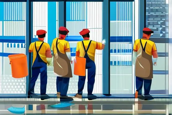 專業團隊進行開荒保潔工作