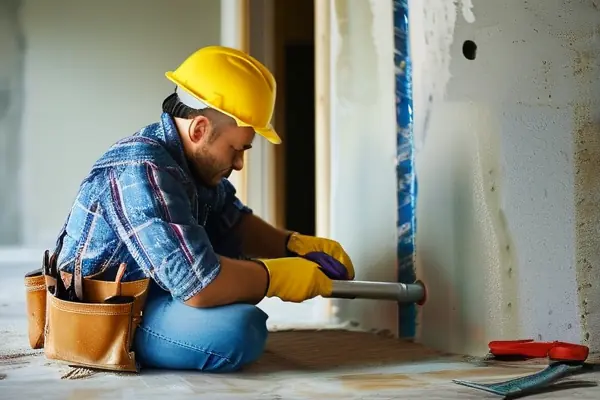 揚州裝修師傅現(xiàn)場安裝家裝水管實拍圖