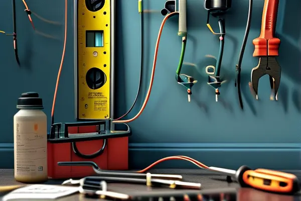 專業(yè)水電工正在進(jìn)行房屋線路和管道施工