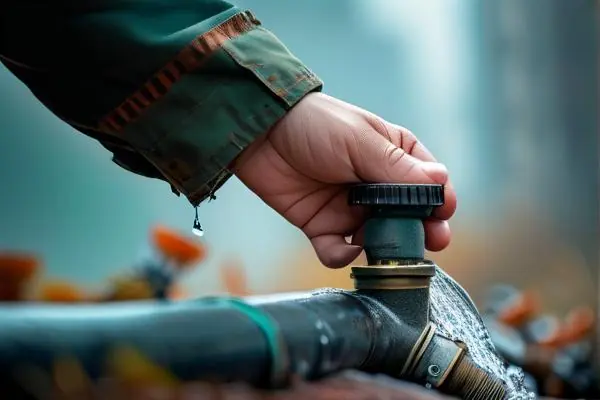 技術(shù)人員使用裝修水管漏水檢測器工作場景