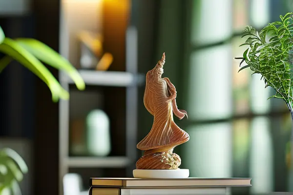 現代家居中擺放的精美雕像工藝品