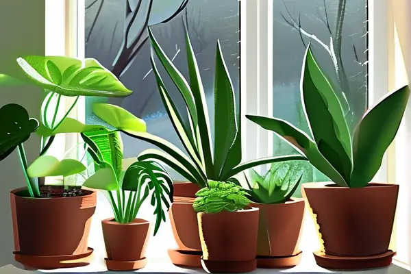冬季室內盆栽植物凈化空氣場景