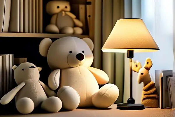 兒童房布藝卡通臺燈實景效果圖