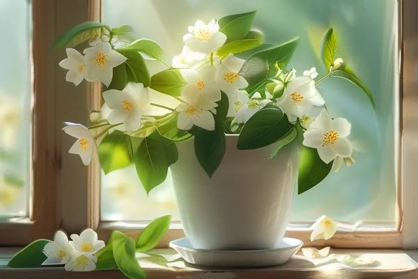 室內擺放的茉莉花盆栽