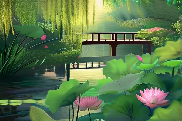 揚(yáng)州私家花園水生花卉景觀實(shí)拍