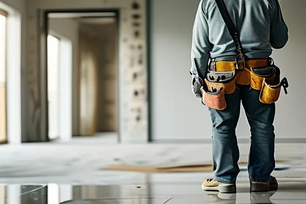 專業工人進行裝修后深度保潔