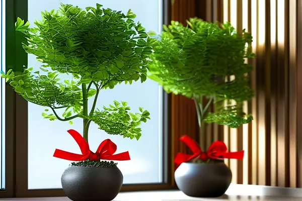 喬遷新居客廳擺放三盆發財樹的實景圖