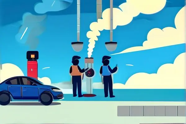 汽車尾氣檢測現場