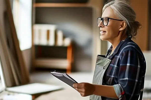 業主與裝修公司商討預算場景