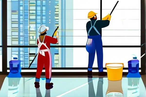 專業清潔團隊在新裝修的公寓中進行全面清潔工作