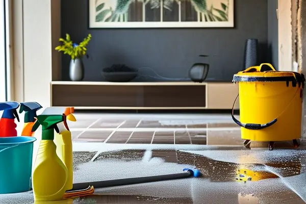 專業保潔團隊進行裝修后清潔工作