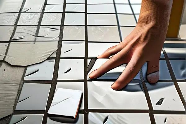 檢查瓷磚空鼓的施工現場