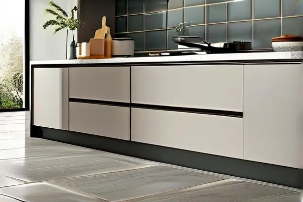 現(xiàn)代廚房瓷磚地面美縫與不美縫效果對比圖