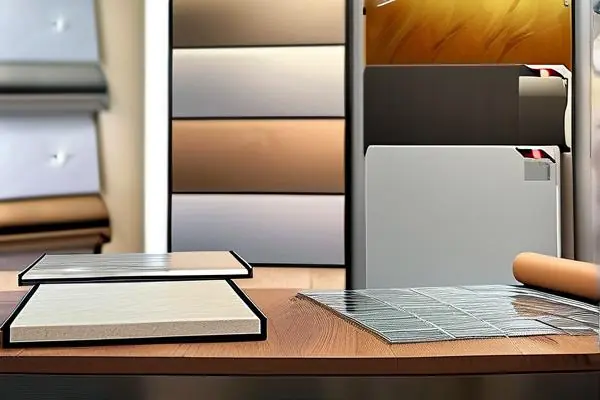 裝修師傅展示不同種類的瓷磚樣品