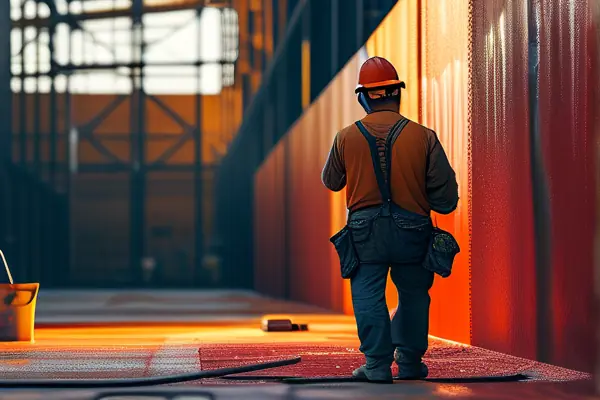 防火涂料施工過程實拍圖