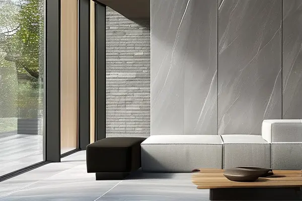 現代風格客廳啞光瓷磚實景效果圖