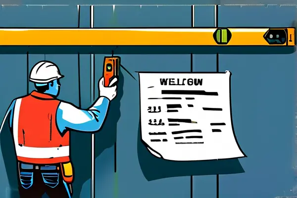 專業施工人員測量墻面尺寸并查看拆改報價表