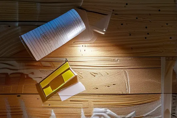 業(yè)主正在用強光手電檢查木地板安裝質(zhì)量