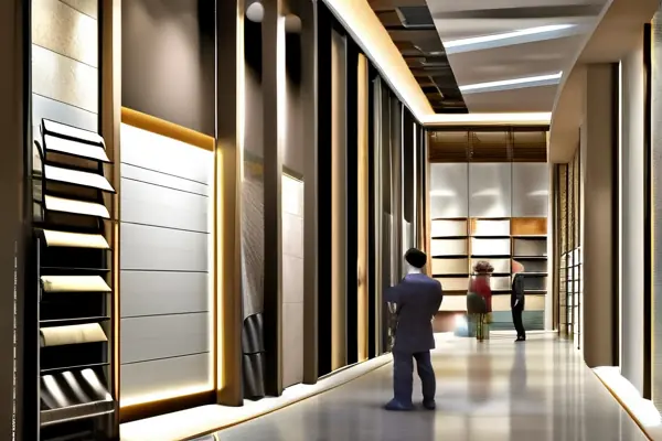 2024裝修材料展覽會現場實景，參觀者與展商交流咨詢