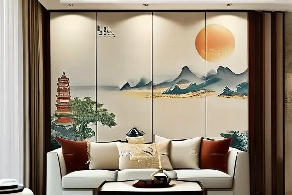 不同風格文化墻紙展示
