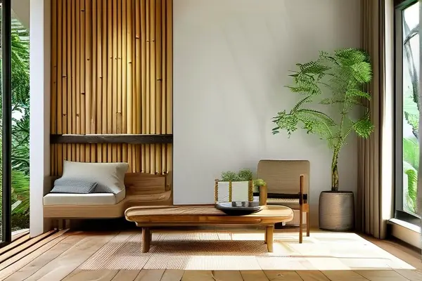 使用環(huán)保材料裝修的現(xiàn)代家居客廳實(shí)景圖