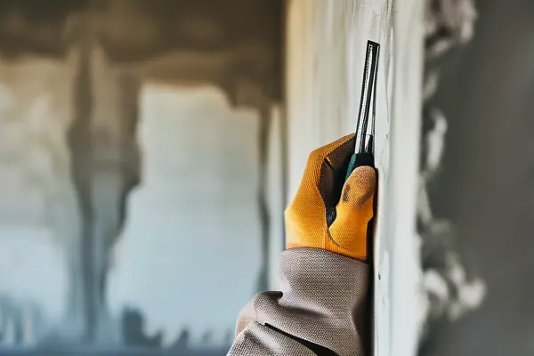 業主使用專業工具驗房過程實拍