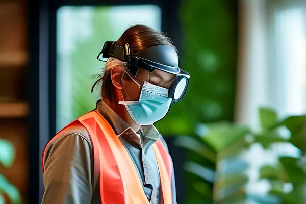專業人員使用甲醛檢測儀在新房進行空氣質量檢測