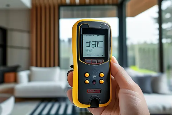 專業(yè)人員在新房進(jìn)行甲醛檢測(cè)