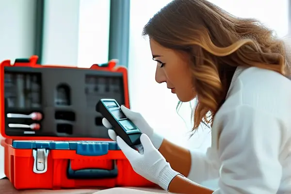 專業驗房師使用儀器檢測新房墻面濕度